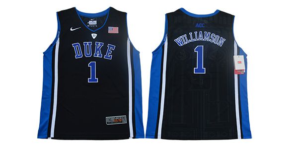 Youth Duke Blue Devils #1 Williamson Black Elite Nike NBA NCAA Jerseys